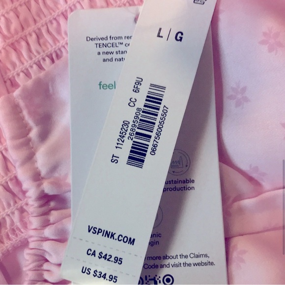 Victoria’s Secret PINK Babydoll Mini Slip Dress Pink Size L NWT - Picture 7 of 10